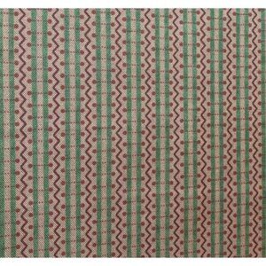 CrisLis Cottage Green Red Zigzag Stripe Cotton Fabric 21" x44" Sewing Quilting M